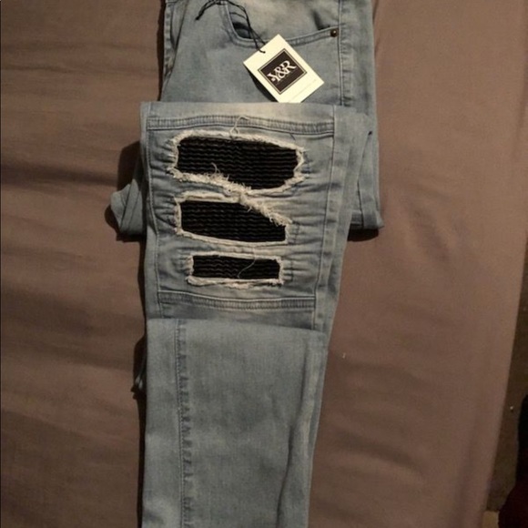Slim Skinny Moto Jeans (Light Blue)